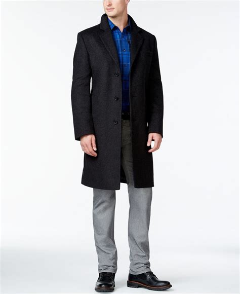 michael kors men's madison wool blend modern-fit overcoat|Michael Kors wool blend.